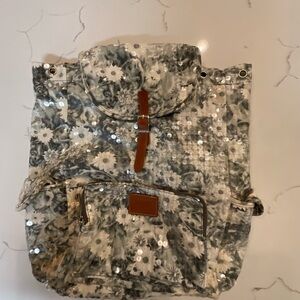 Floral Sequin Backpack by Pink